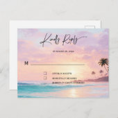 RSVP-Karten für Beach Wedding Postkarte (Vorne/Hinten)