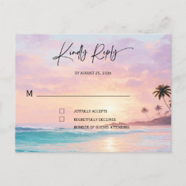 RSVP-Karten für Beach Wedding Postkarte