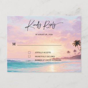 RSVP-Karten für Beach Wedding Postkarte