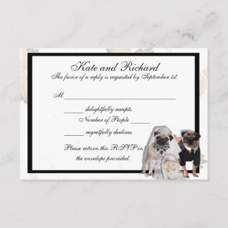 RSVP-Karten für benutzerdefinierte Mops-Hochzeiten RSVP Karte