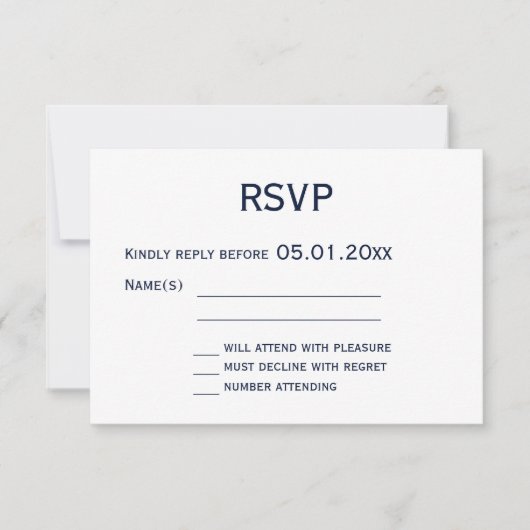 RSVP-Karten für blaue und weiße Gays RSVP Karte (Vorderseite)