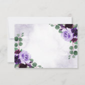 RSVP-Karten für Blumenflugzeuge Lila und Silberhoc RSVP Karte (Rückseite)