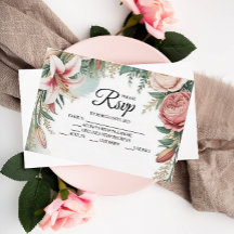 RSVP-Karten für Blumenmuster-Designer