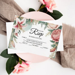 RSVP-Karten für Blumenmuster-Designer RSVP Karte