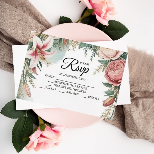 RSVP-Karten für Blumenmuster-Designer RSVP Karte