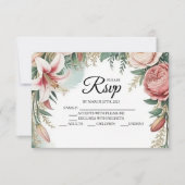 RSVP-Karten für Blumenmuster-Designer RSVP Karte (Vorderseite)