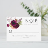 RSVP-Karten für Bohemische florale Romance (Stehend Vorderseite)