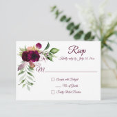 RSVP-Karten für Bohemische florale Romance (Stehend Vorderseite)