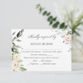 RSVP-Karten für Burgund-Floral-Herbstböcke RSVP Karte (Stehend Vorderseite)