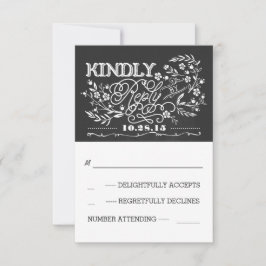 RSVP-Karten für Chalkboard-Hochzeit RSVP Karte