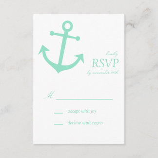 RSVP-Karten für das Ankerschiff (blassgrün) RSVP Karte