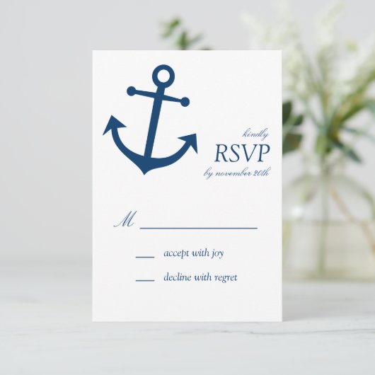 RSVP-Karten für das Ankerschiff von Schiffen (Navy RSVP Karte (Stehend Vorderseite)