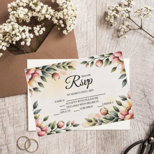 RSVP-Karten für den Blumendesigner RSVP Karte