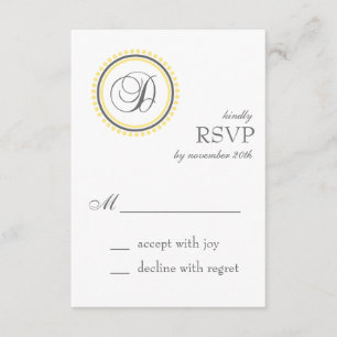 RSVP-Karten für den Punktkreis D für Monogramm (ge RSVP Karte