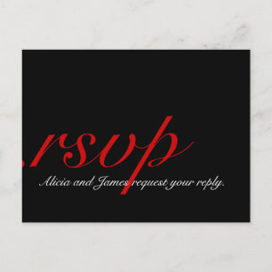 RSVP-Karten für Dezember Wedding Red Einladungspostkarte