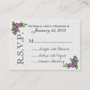 RSVP-Karten für die Aquarellfarben-Rose (pk 100) Begleitkarte