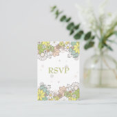 RSVP-Karten für die Hochzeit eines neutralen Blume Begleitkarte (Stehend Vorderseite)