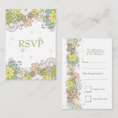 RSVP-Karten für die Hochzeit eines neutralen Blume Begleitkarte (Vorne/Hinten)