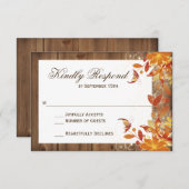 RSVP-Karten für die Hochzeit im Herbst Herbst-Flor RSVP Karte (Vorne/Hinten)