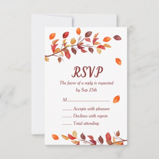 RSVP-Karten für die Hochzeit im Herbst im Herbst RSVP Karte (Vorderseite)