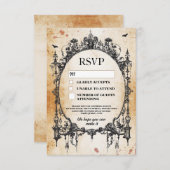 RSVP-Karten für die Hochzeit rustikaler Halloween- Einladung (Vorne/Hinten)