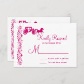 RSVP-Karten für die Hochzeit von Pferden und die B RSVP Karte (Vorne/Hinten)