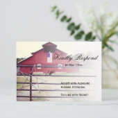 RSVP-Karten für die Hochzeit von Red Barn bekommen RSVP Karte (Stehend Vorderseite)