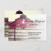 RSVP-Karten für die Hochzeit von Red Barn bekommen RSVP Karte (Vorne/Hinten)