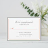 RSVP-Karten für die Hochzeitsempfehlung in Grau un RSVP Karte (Stehend Vorderseite)