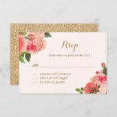 RSVP-Karten für die Korallenpfeife und den Glitzer RSVP Karte (Vorne/Hinten)