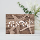 RSVP-Karten für die Muschel RSVP Karte (Stehend Vorderseite)