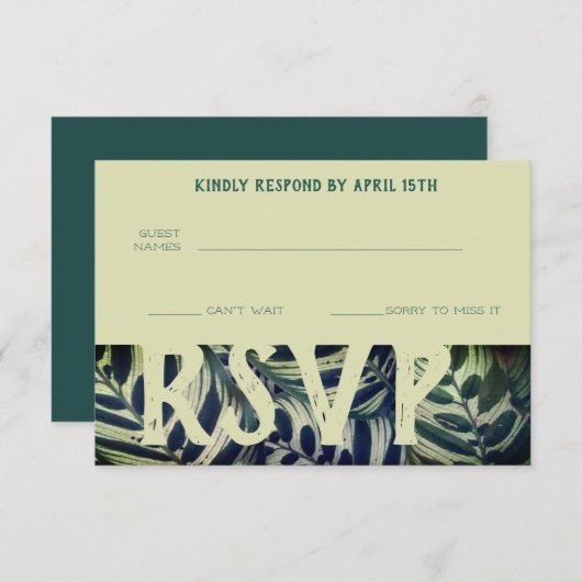 RSVP-Karten für die Pflanze Peacock RSVP Karte (Vorne/Hinten)