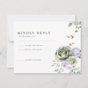 RSVP-Karten für die Reaktion auf Hochzeiten von gr RSVP Karte