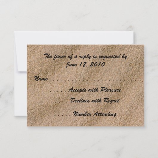 RSVP-Karten für die Strandnähe RSVP Karte (Vorderseite)