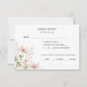 RSVP Karten für eine Wildblume Hochzeit. (Vorderseite)