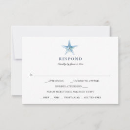 RSVP-Karten für einfache Hochzeiten am Strand RSVP Karte
