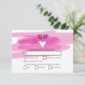 RSVP-Karten für einfache Paint Strokes & Heart Wed RSVP Karte (Stehend Vorderseite)
