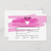 RSVP-Karten für einfache Paint Strokes & Heart Wed RSVP Karte (Vorne/Hinten)