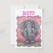 RSVP-Karten für Elephant Party Center RSVP Karte (Vorderseite)
