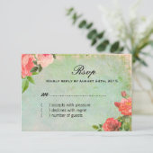 RSVP-Karten für französisches Shabby Chic RSVP Karte (Stehend Vorderseite)