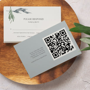 RSVP-Karten für Grünflächen mit QR-Code Mitteilungskarte