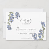 RSVP-Karten für handgezeichnete Wisteria Floral We Einladung (Vorderseite)