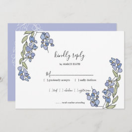 RSVP-Karten für handgezeichnete Wisteria Floral We Einladung