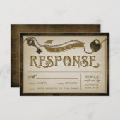 RSVP-Karten für Herz und Skelett-Schlüssel für Hoc RSVP Karte (Vorne/Hinten)