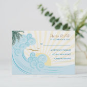 RSVP-Karten für Hochzeiten am Strand RSVP Karte (Stehend Vorderseite)