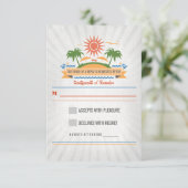 RSVP-Karten für Hochzeiten am Strand RSVP Karte (Stehend Vorderseite)