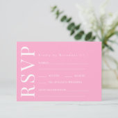 RSVP-Karten für Hochzeiten, Aquamarin, rosa, flora RSVP Karte (Stehend Vorderseite)