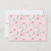 RSVP-Karten für Hochzeiten, Aquamarin, rosa, flora RSVP Karte (Rückseite)