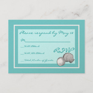 RSVP-Karten für Hochzeiten auf See Muschel RSVP Karte