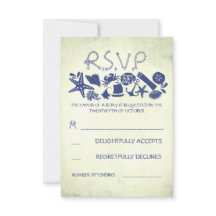 RSVP-Karten für Hochzeiten auf Wasserstränden